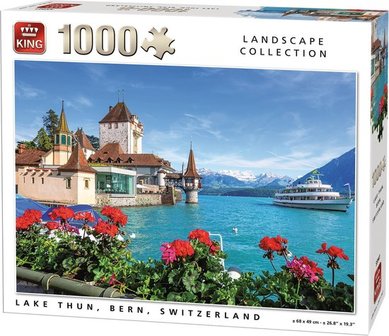 Kruipen Grand beginnen 55941 King Puzzel Lake Thun Bern Zwitserland 1000 Stukjes - ALMAspeelgoed.nl