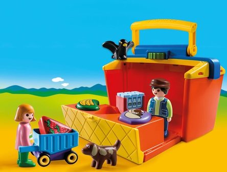 9123 PLAYMOBIL 1.2.3 Meeneem marktkraam 