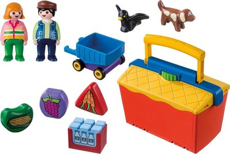 9123 PLAYMOBIL 1.2.3 Meeneem marktkraam 