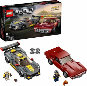 76903 LEGO Speed Champions Chevrolet Corvette C8.R Racewagen en 1968 Chevrolet Corvette