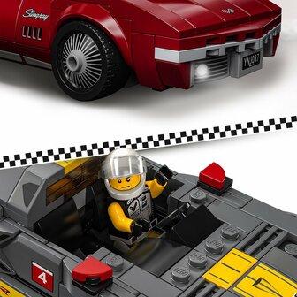 76903 LEGO Speed Champions Chevrolet Corvette C8.R Racewagen en 1968 Chevrolet Corvette