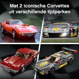 76903 LEGO Speed Champions Chevrolet Corvette C8.R Racewagen en 1968 Chevrolet Corvette