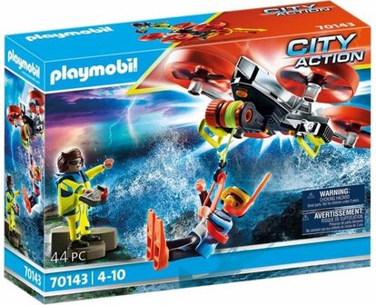 70143 PLAYMOBIL City Action Redding Op Zee: Reddingsduiker Met Reddingsdrone 