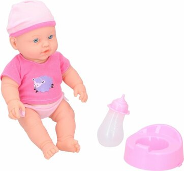 64960 My Baby &amp; Me Babypop met Flesje en Potje - Plaspop - 31 cm