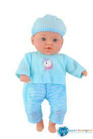 65011 Babypop 31cm met 6 geluiden in showdoos Blauw