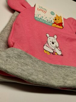 96354 Disney Winnie the Pooh Baby Mutsjes set van 2 Maat 74/80