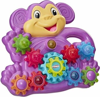 60985 Playskool Stack &#039;n Spin - Aap Speelpaneel voor Kinderen vanaf 9 maanden - Met Geluid - Tandwielen - Draaispeelgoed