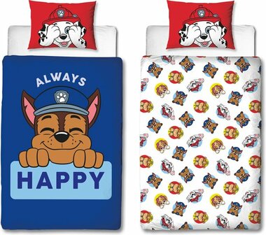 87672 Paw Patrol Dekbed Happy Blauw 140x200cm