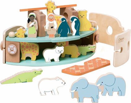 21886 Classic World Houten Noah&#039;s Ark Boot Bouwset met dieren