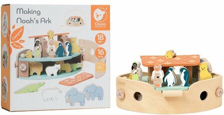 21886 Classic World Houten Noah&#039;s Ark Boot Bouwset met dieren