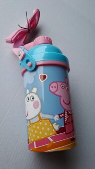 81264 Peppa Pig Flip Top Drinkbeker/Bidon met Rietje Blauw/roze