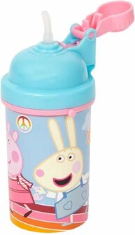 81264 Peppa Pig Flip Top Drinkbeker/Bidon met Rietje Blauw/roze