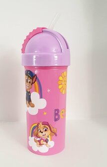 81639 Paw Patrol Drinkbeker/Drinkfles met Rietje Roze/lila