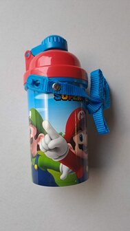 65028 Super Mario Flip Top Drinkbeker/Bidon met Rietje Rood/blauw