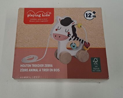 28955 Playing Kids Houten Trekdier Zebra