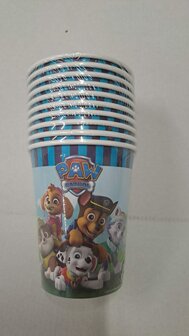 51797 Paw Patrol Kartonnen Bekers 10 stuks Streep