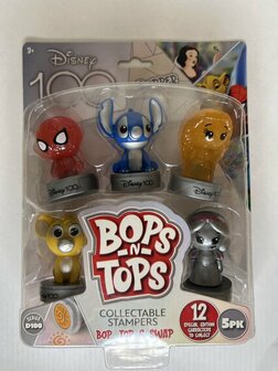 86545 Disney 100 Verzamelbare Stempels  5 stuks  speciale editie  Bops n Tops Assorti