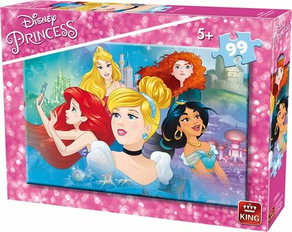 05695A King Puzzel Disney Princess 5 Princessen 99 stukjes