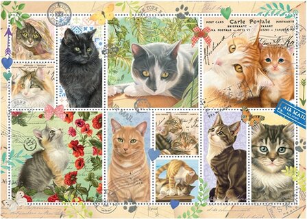 18813 Jumbo Puzzel Premium Collection Franciens Katten Stamps 1000 stukjes