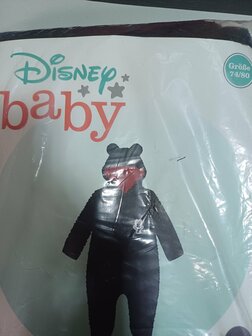 42399 Disney Mickey Mouse Onesie Zwart/rood Maat 74-80