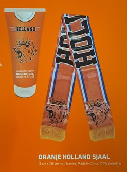 90382 Giftset Holland Haar- en Body Douchegel + Holland Sjaal