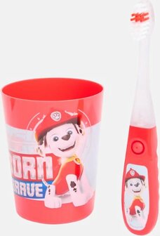 80336 Paw Patrol Marshall Tandenborstelset met Timer Rood