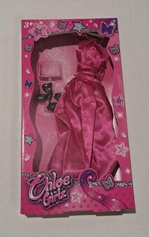 30428 Chloe Girlz Poppenkleding Roze Avondjurk