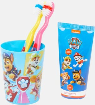 87717 Paw Patrol Tandenborstelset voor kinderen met beker en tandpasta 4-delig Blauw