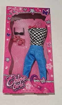 30527 Chloe Girlz Poppenkleding Broekpak met Spijkerbroek 