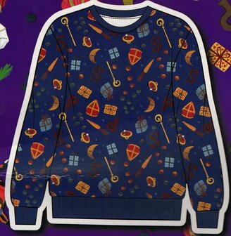 30804 Sinterklaas Sweater Donker Blauw Maat 116/122