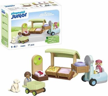 71691 PLAYMOBIL Junior Biologische marktkraam &amp; heftruck