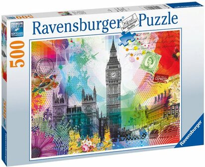 169863 Ravensburger Puzzel Kaartje uit Londen 500 stukjes