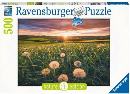 169900 Ravensburger Puzzel Paardenbloemen bij zonsondergang 500 stukjes