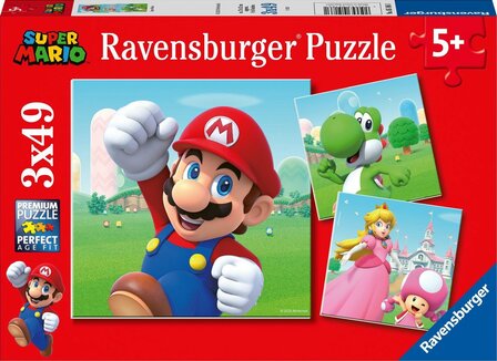 051861 Ravensburger puzzel Super Mario 3x49 stukjes