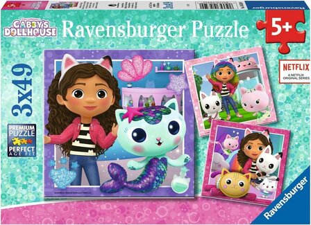 056590 Ravensburger puzzel Gabby&#039;s Dollhouse 3x49 stukjes