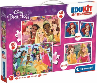 182978 Clementoni Disney Princess  Edukit 4in1 puzzel+games