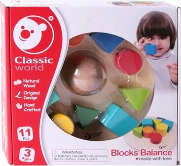 5090 Classic World Houten Balansspel Blokken, 11dlg