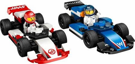 60464 LEGO City F1 Williams Racing en Haas F1 racewagens