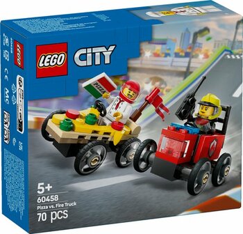 60458 LEGO City Raceautopakket: pizzabestelwagen vs. brandweerauto