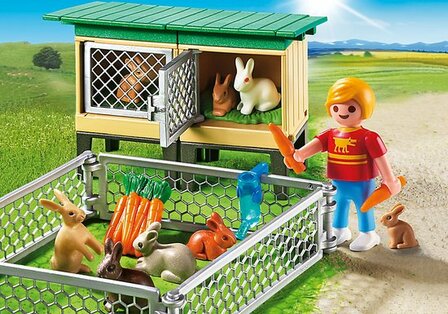 6140 Playmobil Konijnenhok met buitenren