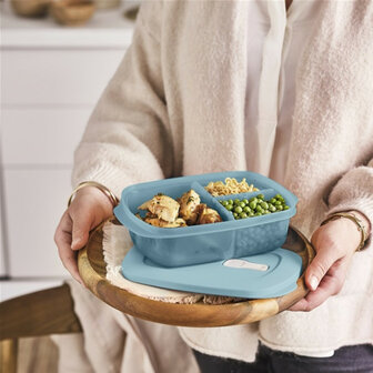 61906 Tupperware Crystalwave Vakjesbord Blauw   