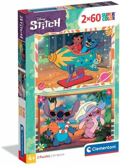 24822 Clementoni Disney Stitch Kinderpuzzel 2x60 Stukjes  