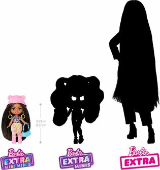 637340 Barbie Extra Fly Mini Mini&#039;s Pop Zwart Haar