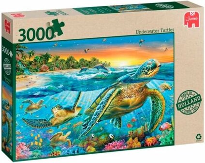 02538  Jumbo Puzzel Premium Collection Underwater Turtles 3000 stukjes