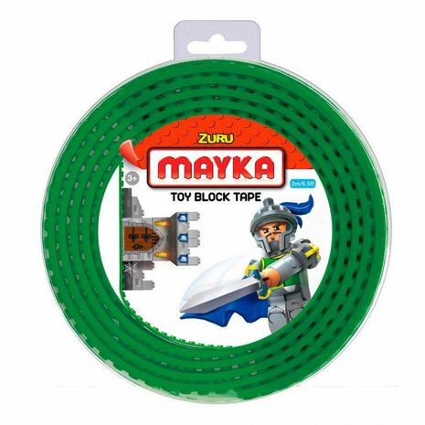 Mayka bouwblokjes tape donker groen 2 meter / 4 studs