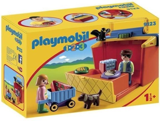 9123 PLAYMOBIL 1.2.3 Meeneem marktkraam 