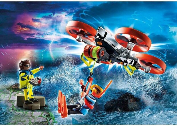 70143 PLAYMOBIL City Action Redding Op Zee: Reddingsduiker Met Reddingsdrone 