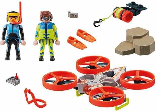 70143 PLAYMOBIL City Action Redding Op Zee: Reddingsduiker Met Reddingsdrone 