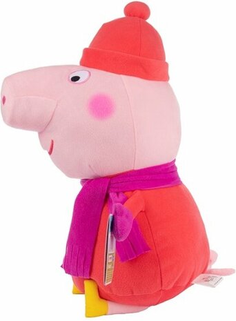 70186 Peppa Pig knuffel Winter editie met paarse sjaal 50 cm