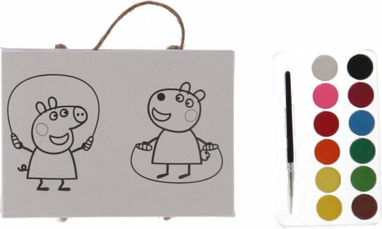 17002 Peppa Pig 3 Canvasdoeken met Touw + Verf  